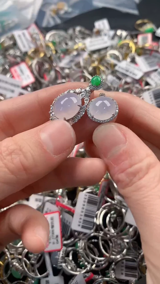 银S925镶嵌戒指翡翠555   6