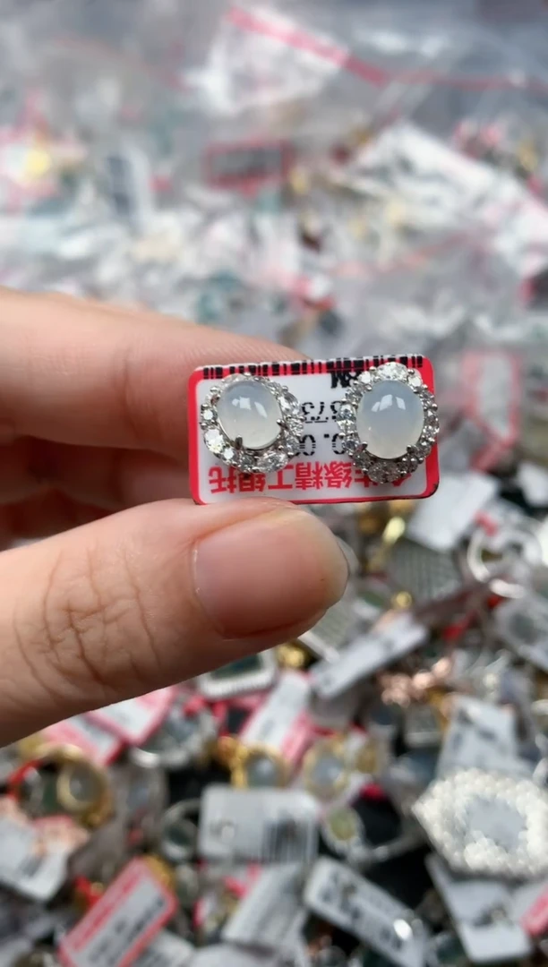 翡翠戒指银S925镶嵌天然A货缅甸翡翠