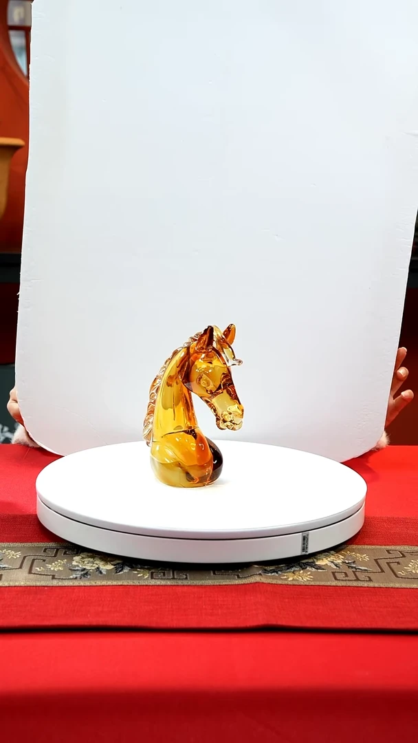 手工艺品琉璃琉璃马首摆件