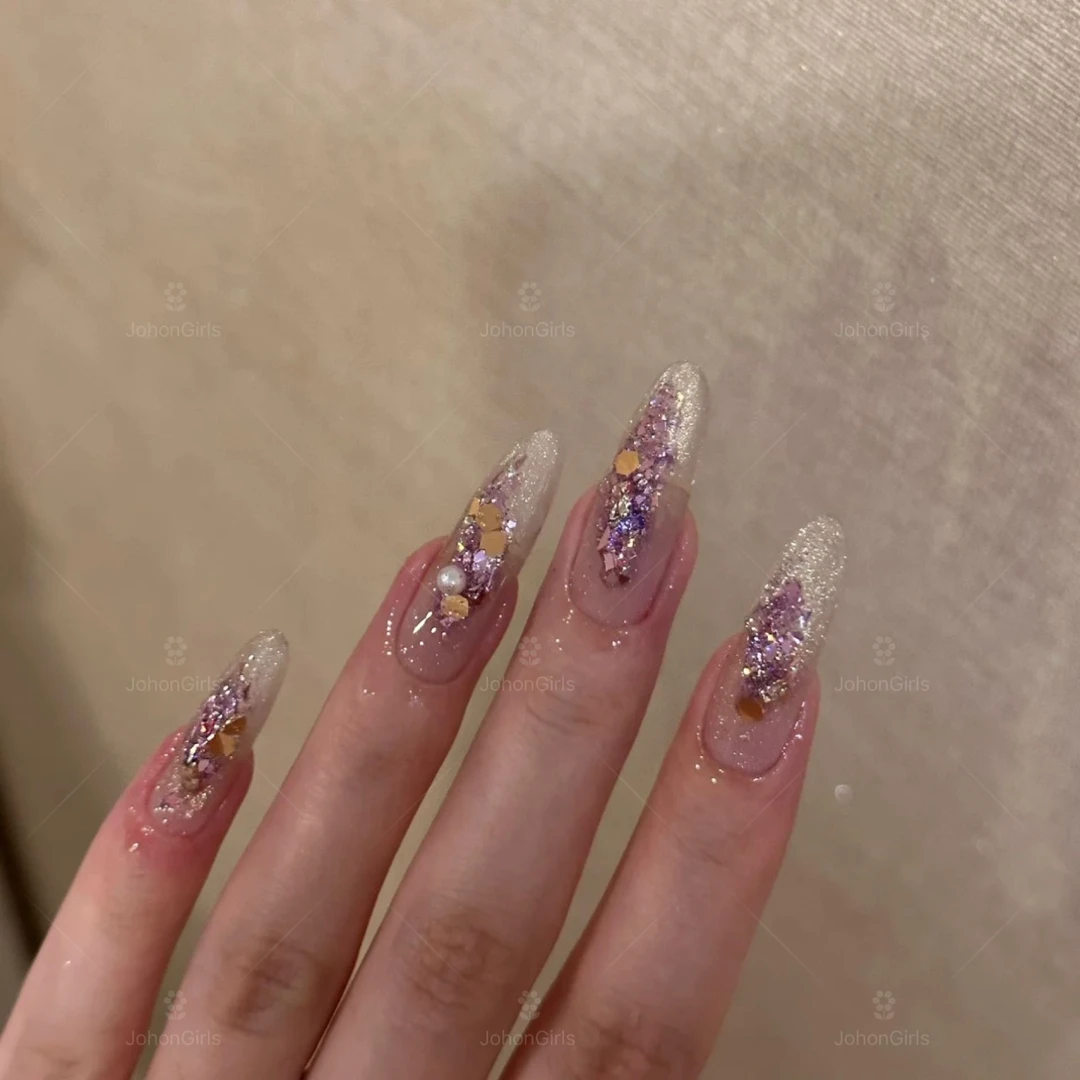 JohonGirls'/琴岛小嫚【贝光亮片】秋冬华丽梦幻美甲纯手工穿戴甲
