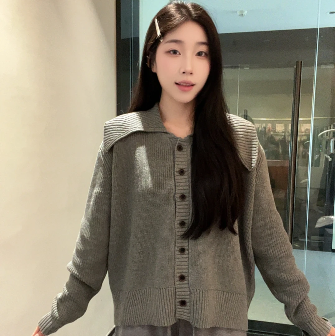 2025秋冬新款针织开衫女针织上衣长袖女毛针织衫温柔风温柔复古