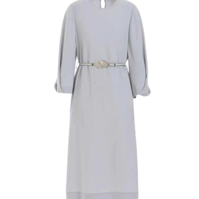 L·W/画而诗显瘦春气质轻奢时尚圆领长袖氛围感女装连衣裙LBC65090