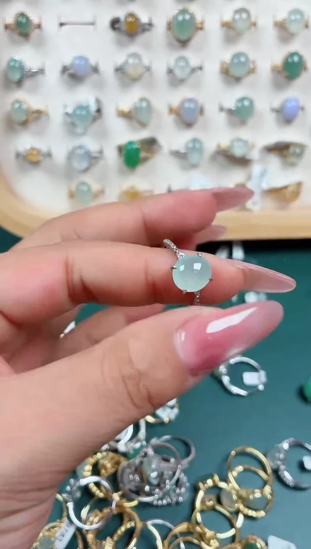 银S925镶嵌戒指翡翠.