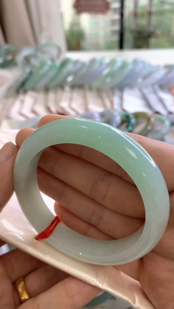 未镶嵌手镯翡翠甜绿55.5