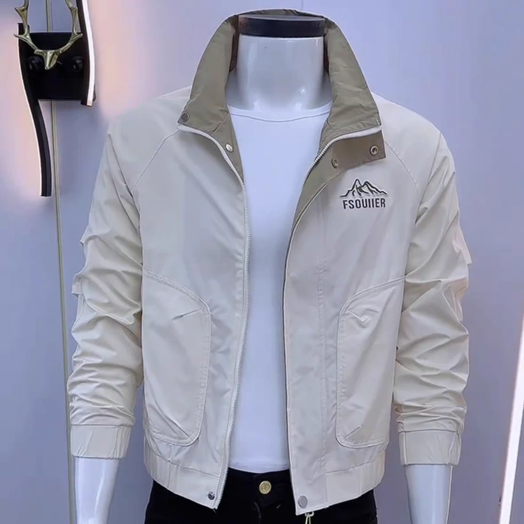 男士薄款外套行政休闲夹克百搭潮流爆款2025春秋时尚男夹克外套