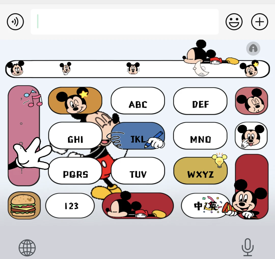 米奇妙妙屋ios苹果安卓/百度输入法皮肤双色/美化包可爱键盘外设