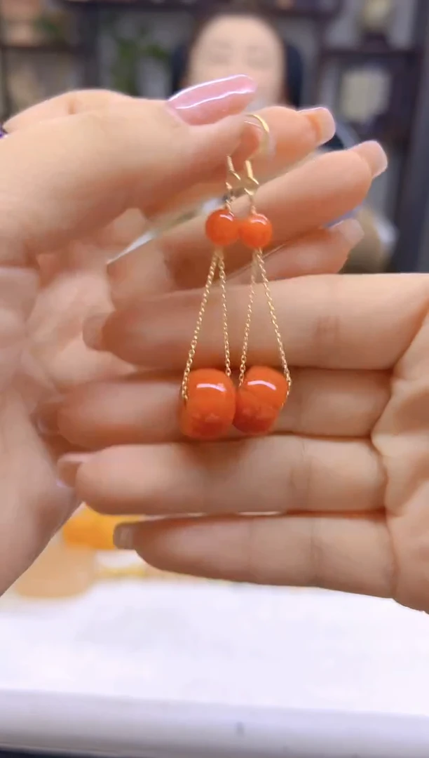 翡翠14K金镶嵌耳饰DIY款E845