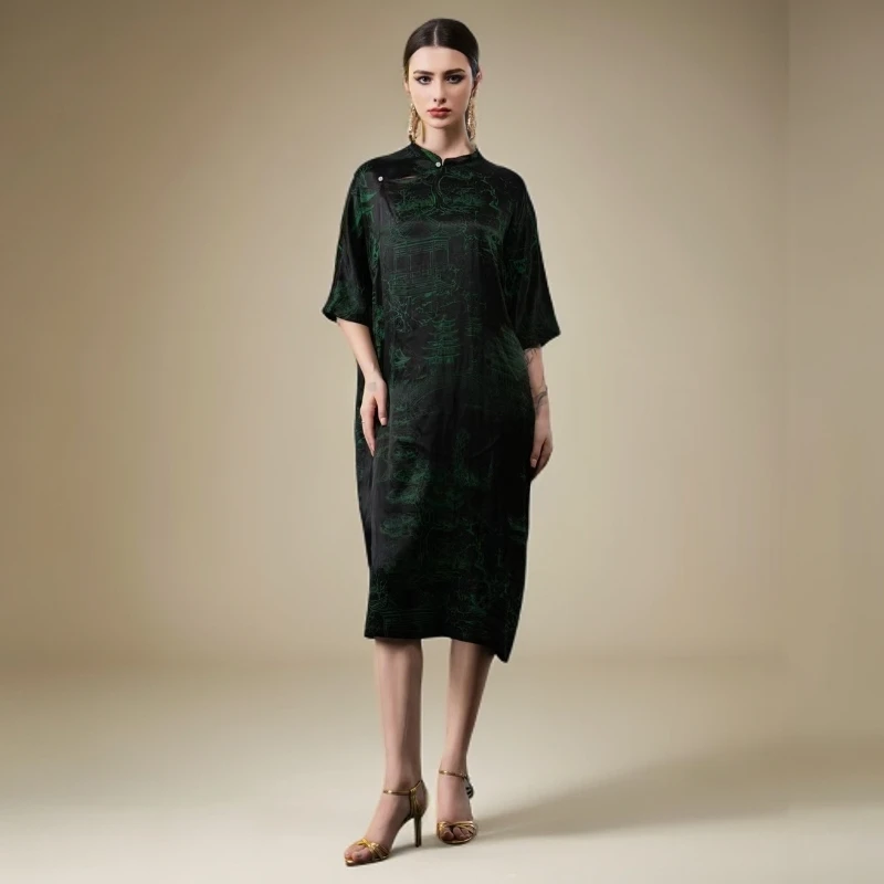 新款时尚轻奢宽松气质显瘦连衣裙246197