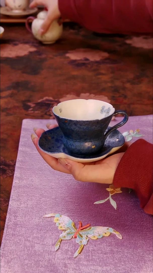 亘古文创茶具分享@咖啡杯带垫