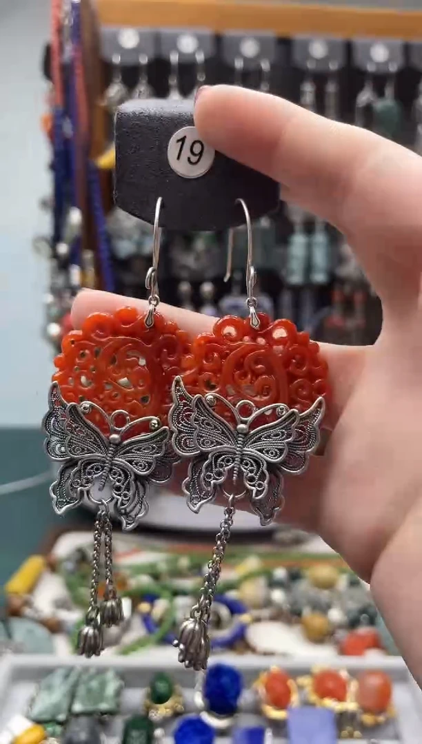 【闪购商品】翡翠耳饰银S925镶嵌饰品