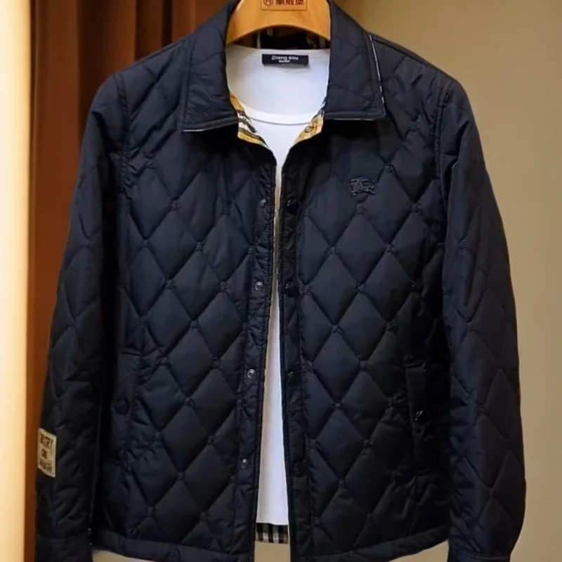 NYING秋薄款网红格子薄棉服潮棉衣男修身显瘦潮牌爆款外套男时尚