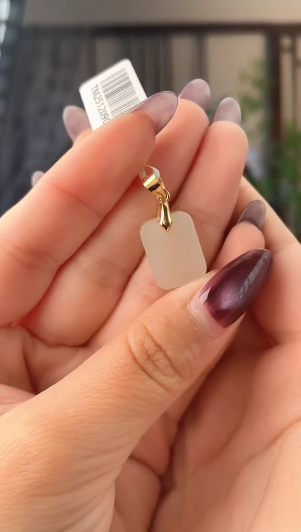 颈饰银S925镶嵌和田玉小方糖 xp 无