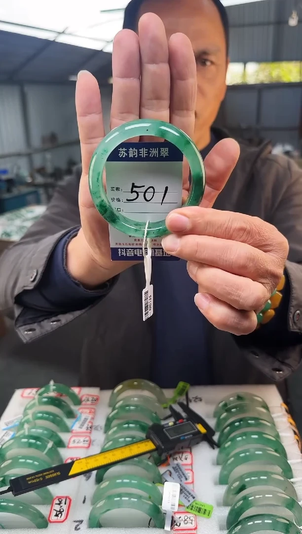 未镶嵌手镯石英质玉（非洲翠）61+