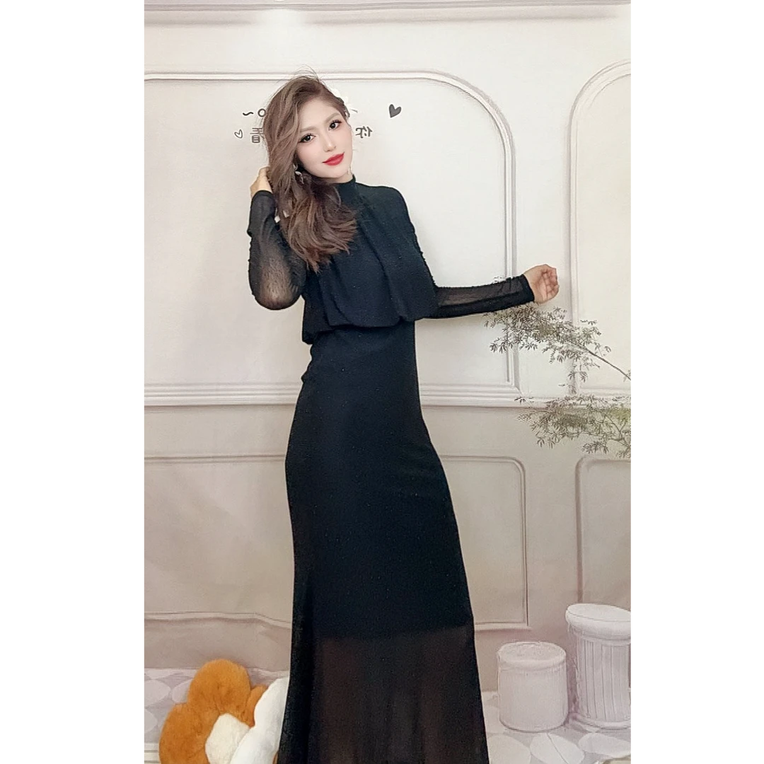 9839【包邮】新款时尚气质高级烫钻时尚女装连衣裙