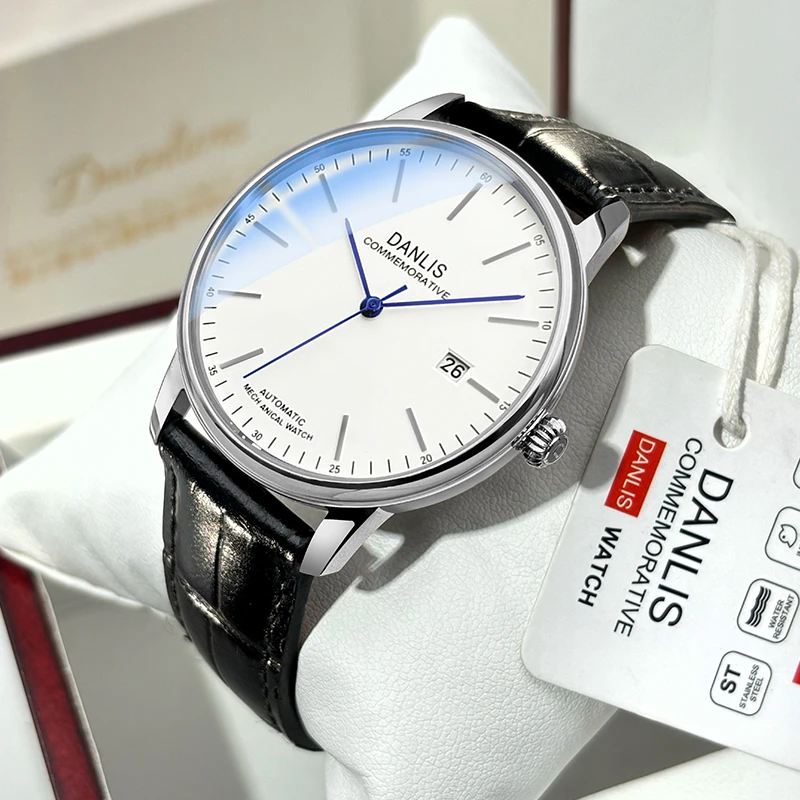 【仅8毫米厚】超薄男士全自动机械手表防水简约气质时尚真皮男表