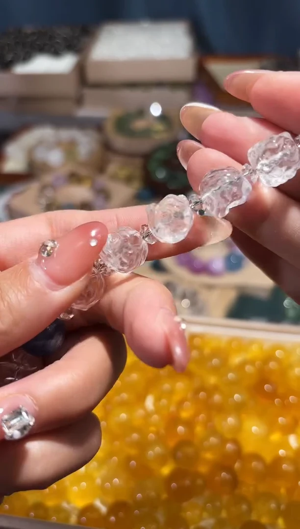 未镶嵌手串水晶白水晶小醒狮一颗约卡12