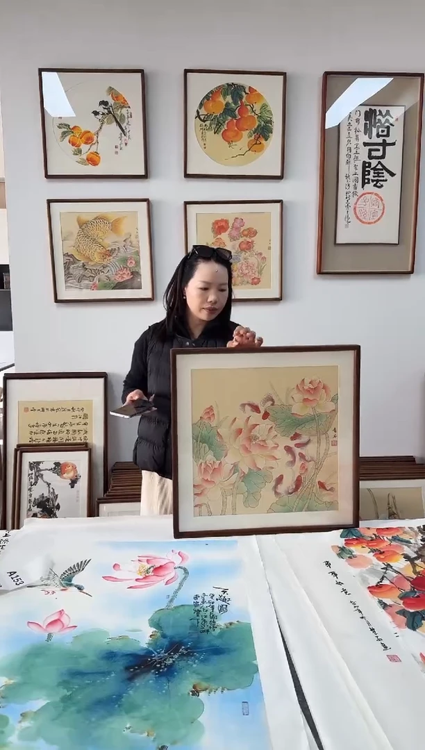 书法青石60-九鱼-53*53绘画手绘同款