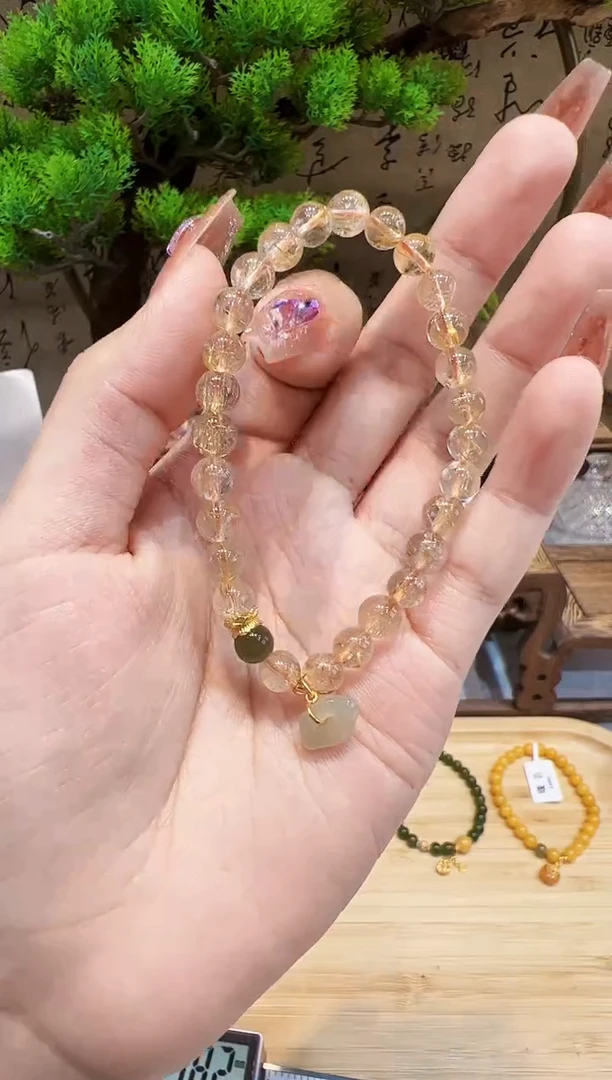 水晶手串未镶嵌手饰@@