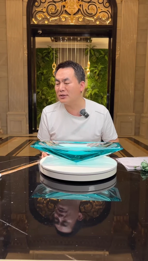 摆件AJ1111066冰湖（冰蓝色）艺术果盘