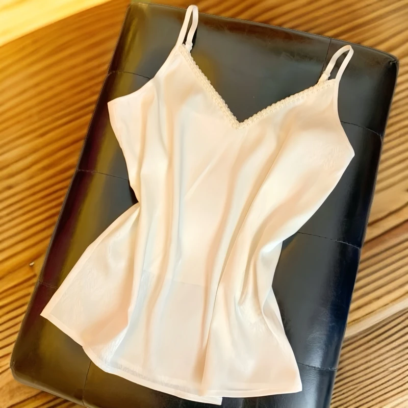 9826女背心打底吊带内搭气质白色显瘦女士小众无袖宽松纯色