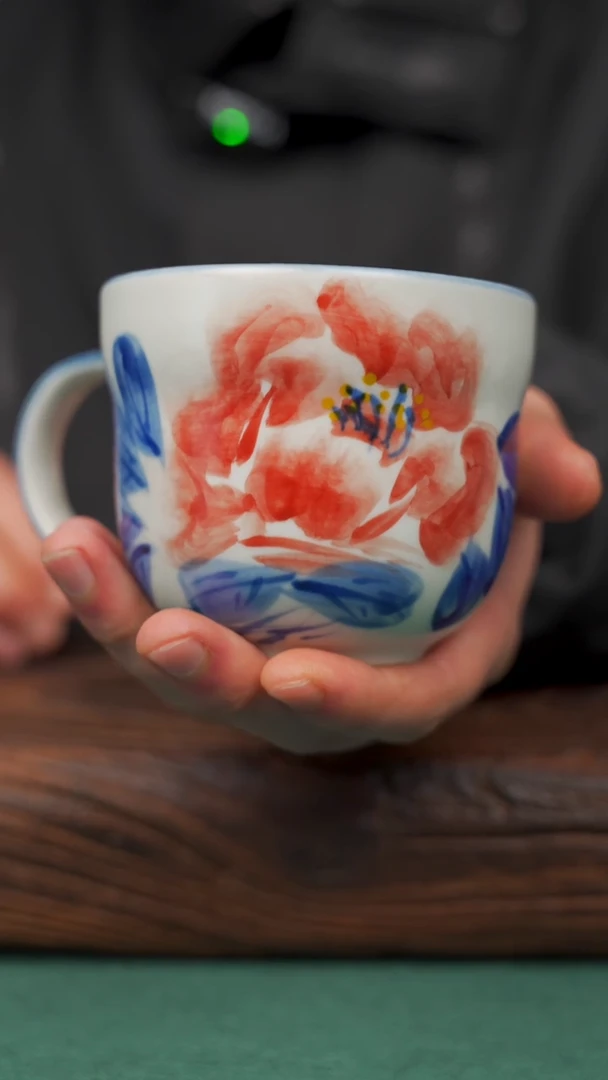 【闪购商品】瓷片72寻一缕瓷香杯釉下手工手绘瓷器