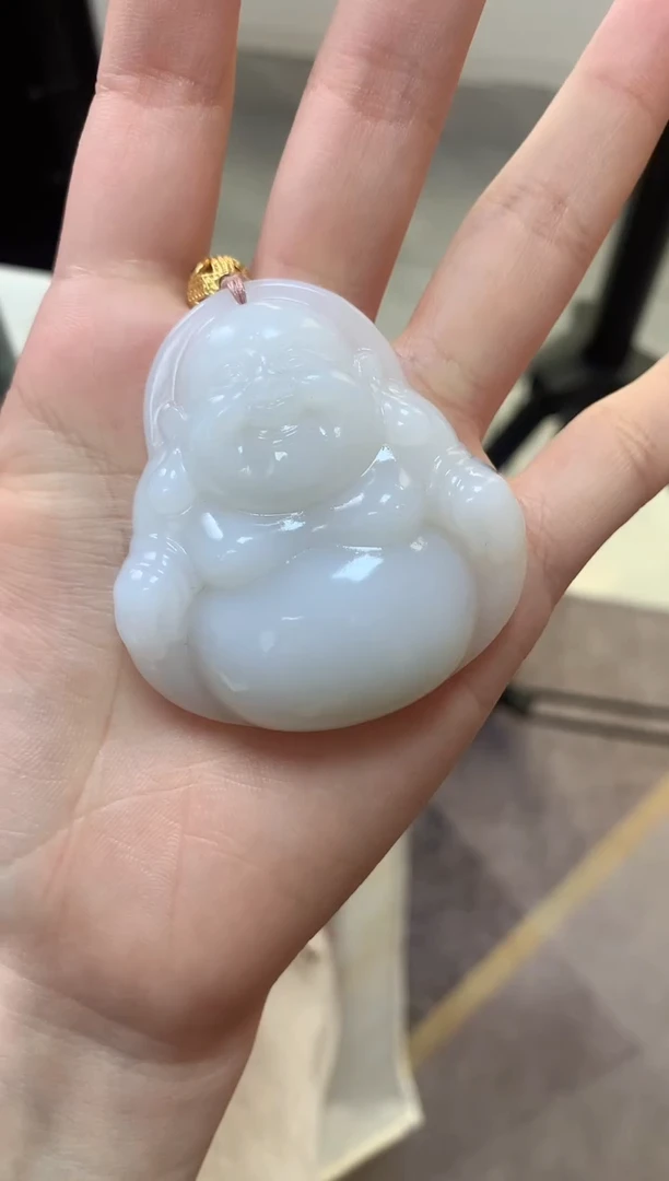 【闪购商品】和田玉颈饰18K金镶嵌吊坠53mm