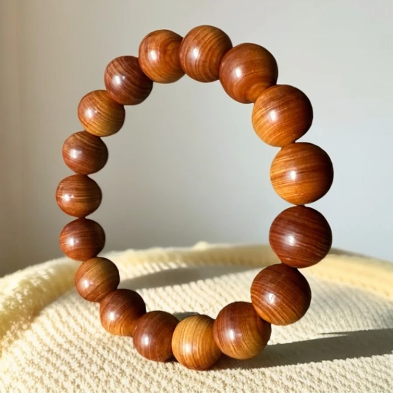 非金属木质手链 佛珠手串高油密陈化木质手链文玩