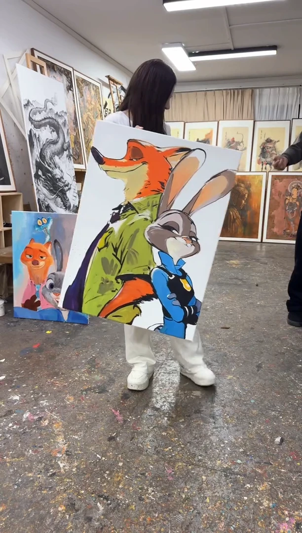 丙烯画?****少科老师狐尼克不加框