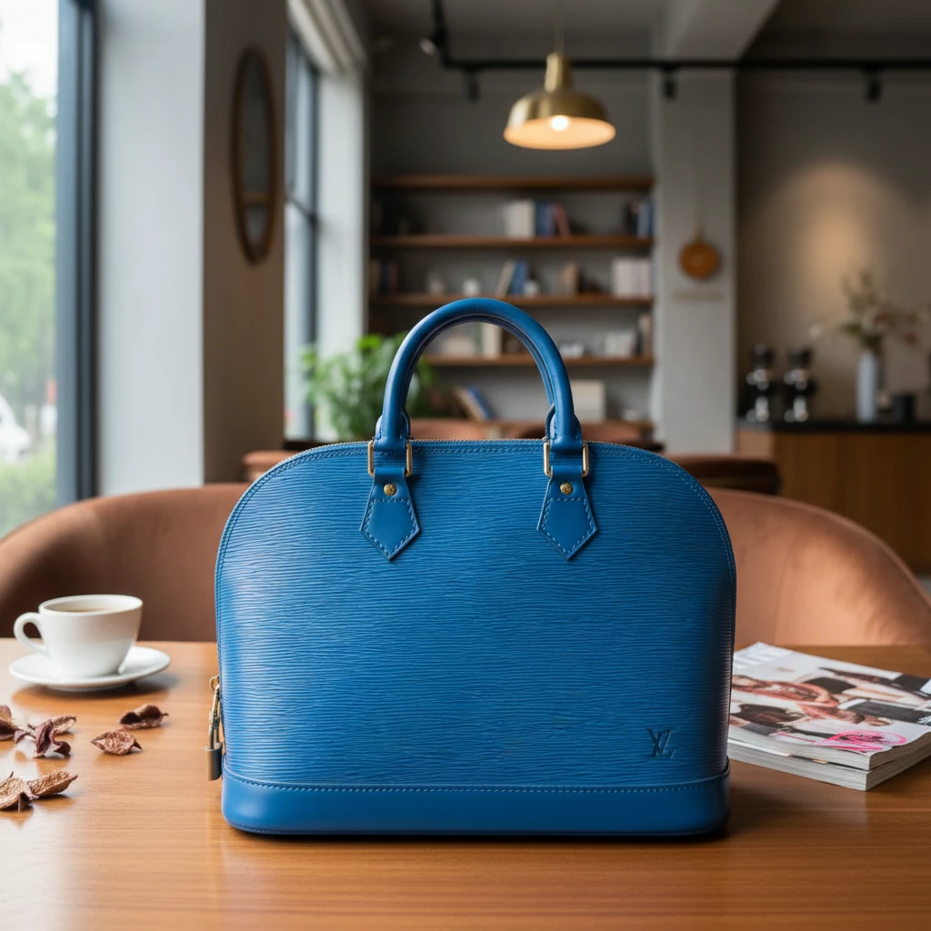 95新 LouisVuitton/路易威登  蓝色水波纹贝壳包 1796 3718