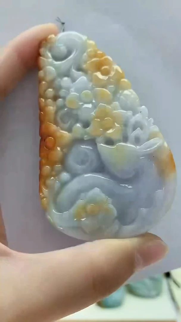 未镶嵌定制翡翠5160lr-毛货挂件28