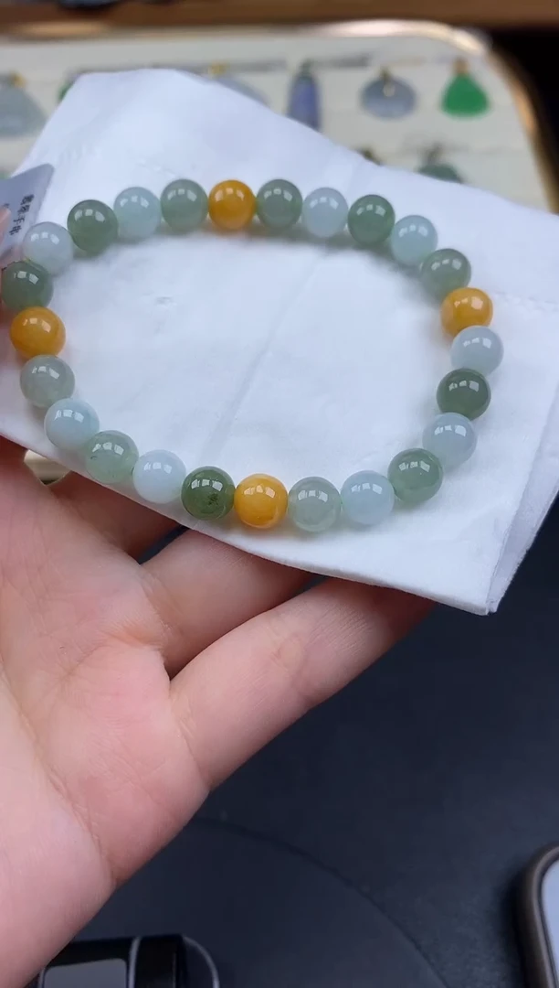 未镶嵌手串翡翠多宝手串@@CMT