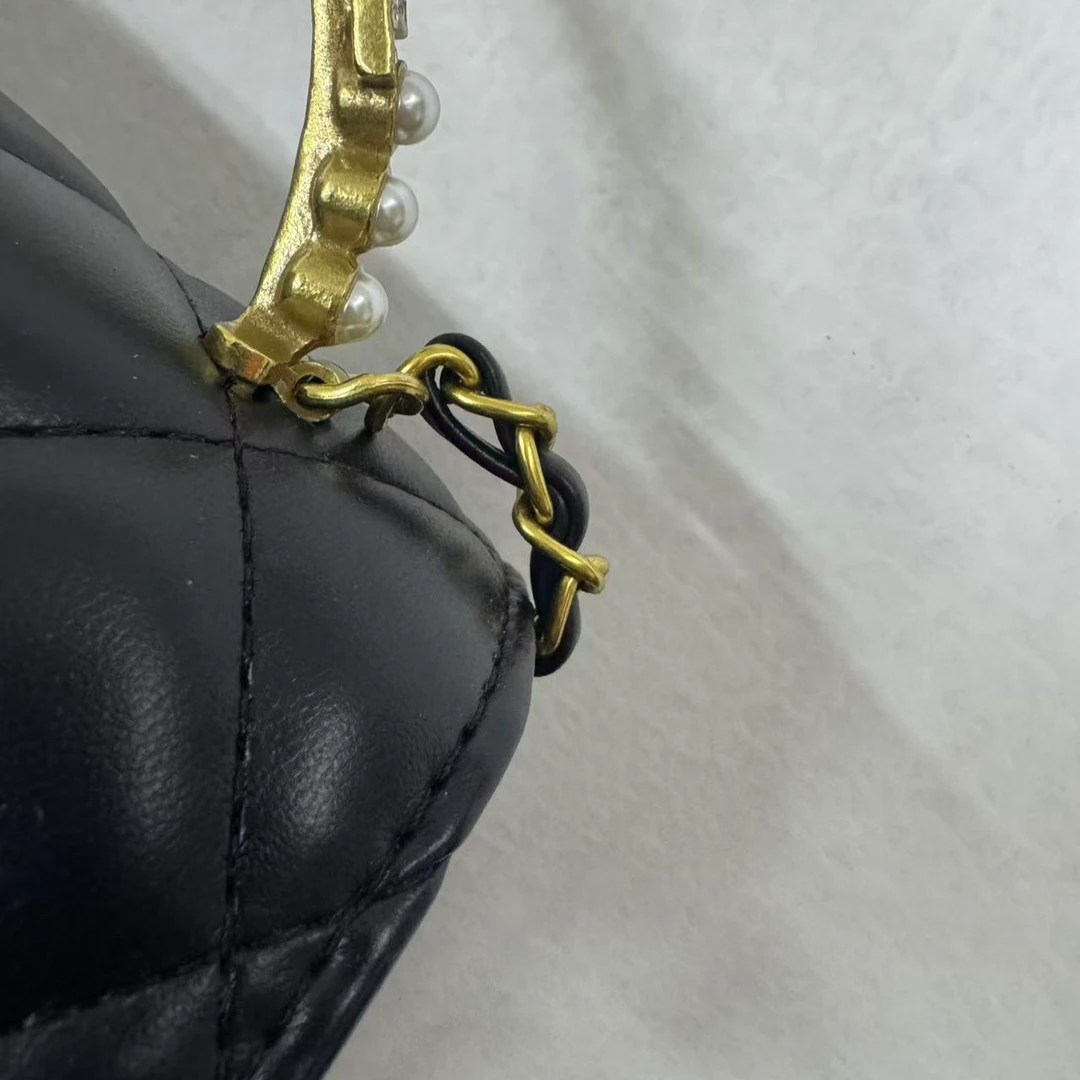 真好看啊~手柄闪亮手提包（黑）