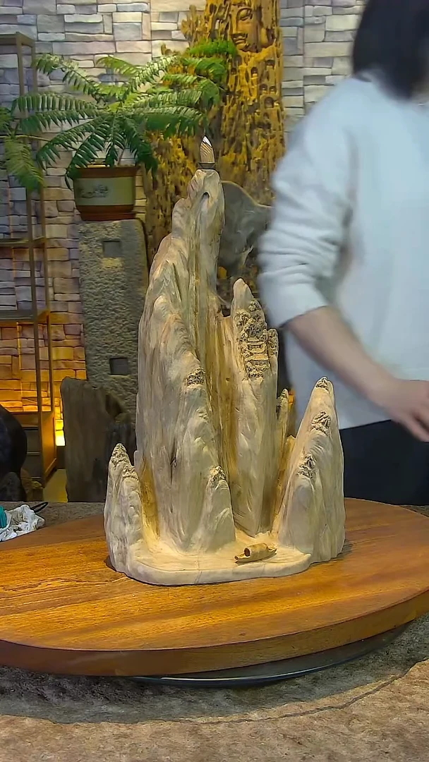 木金丝楠木山水摆件