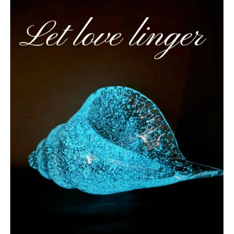 M833 高档手工小众摆件琉璃夜光海螺创意桌面摆件