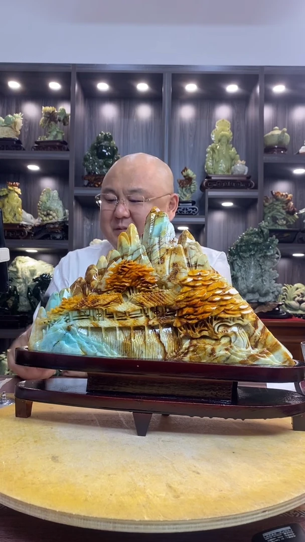 玉用****7玉岫岩料手工雕刻装饰摆件居家送礼一物一图