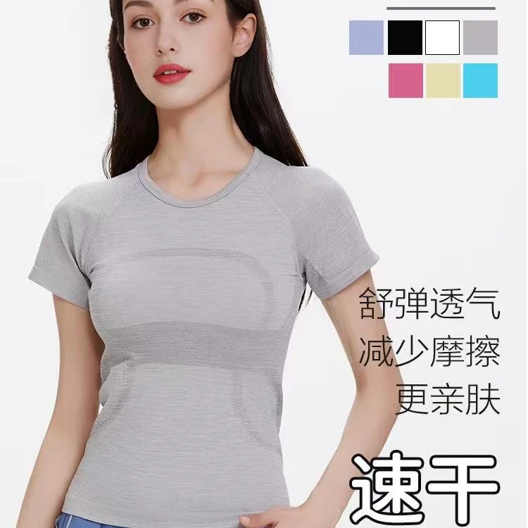 LULU2025夏运动瑜伽短袖速干外穿速干短袖健身上衣