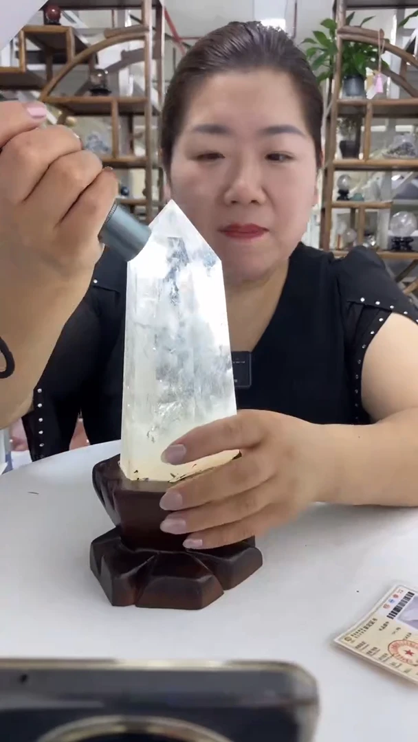 水晶珠宝半成品未镶嵌白水晶柱子D327
