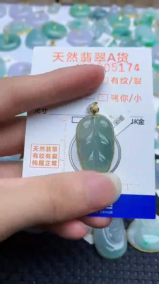 翡翠18K金镶嵌颈饰8798978979