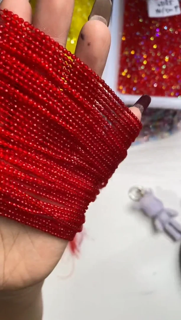 玻璃08221卡0.8水晶10条本色大红色