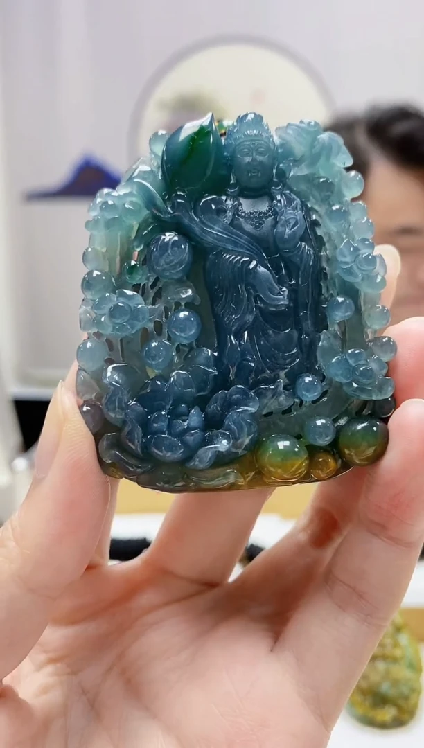 定制翡翠未镶嵌5060zm-毛货挂件观音101