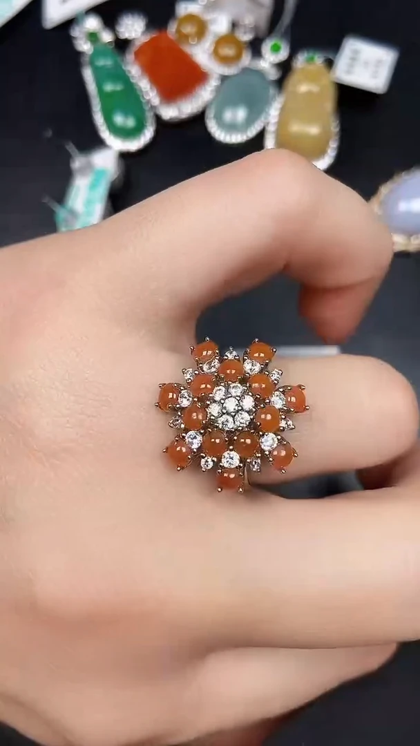 银S925镶嵌戒指翡翠2090