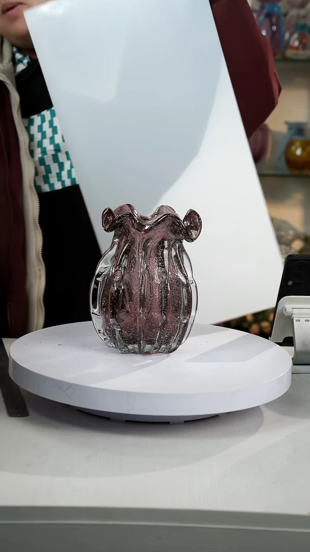 【闪购商品】琉璃【弘扬】高21轻奢琉璃花器正常手工痕迹