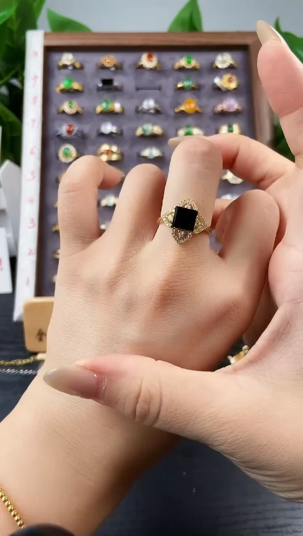 银S925镶嵌戒指翡翠12