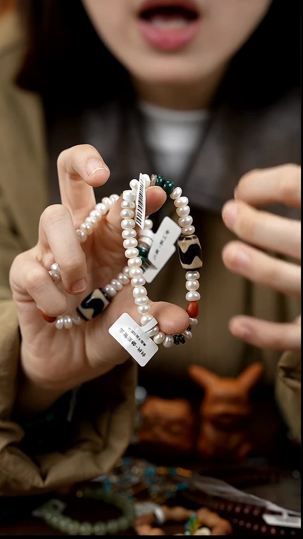 未镶嵌手串淡水珍珠珍珠天珠多样单圈/虎虎/