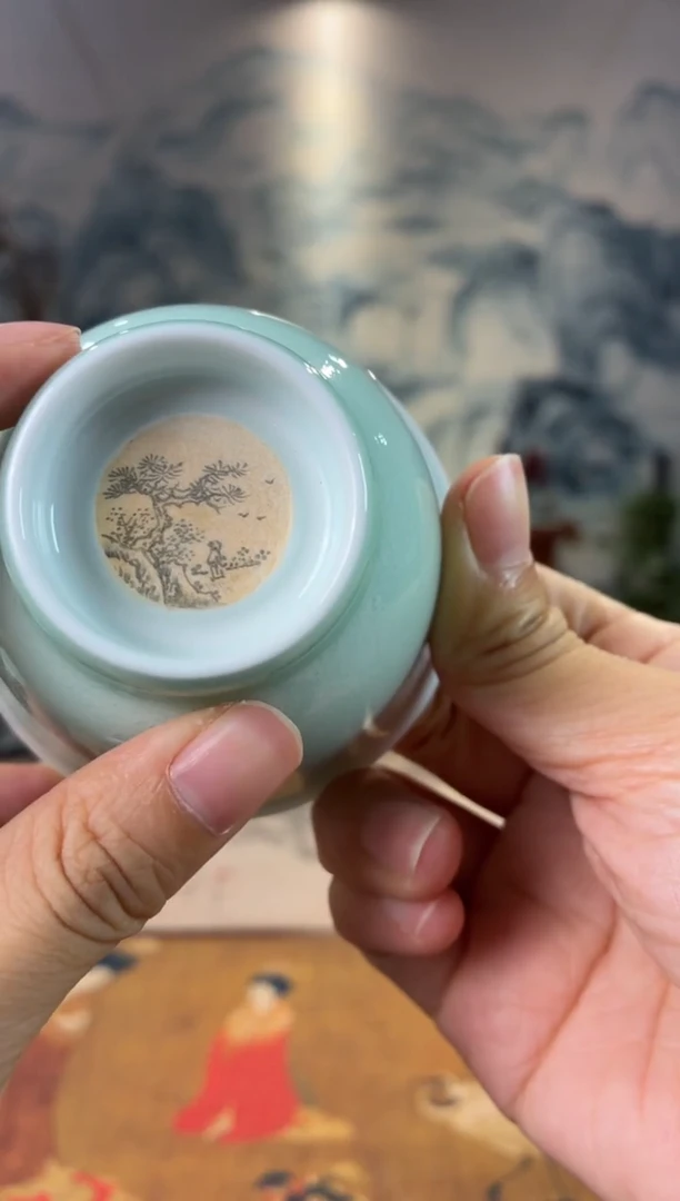 玉青手工支烧花神杯
