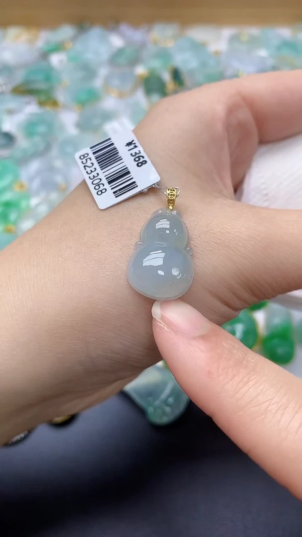 颈饰银S925镀金镶嵌翡翠天然缅甸A货百元以上9元证书费自理