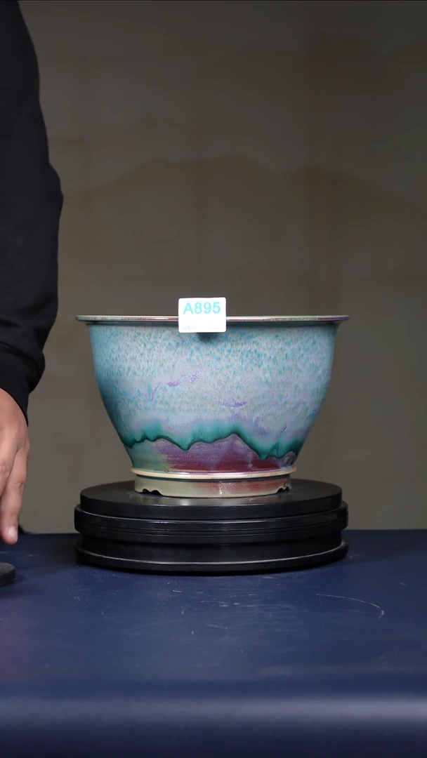 其他瓷A895号青绿釉大盆 口径25.3高16.5