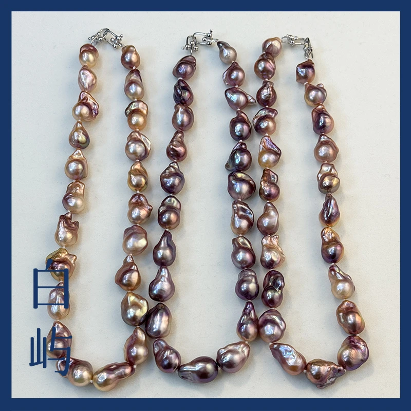 金属炫彩紫巴洛克珍珠项链【多样性随机发货一】