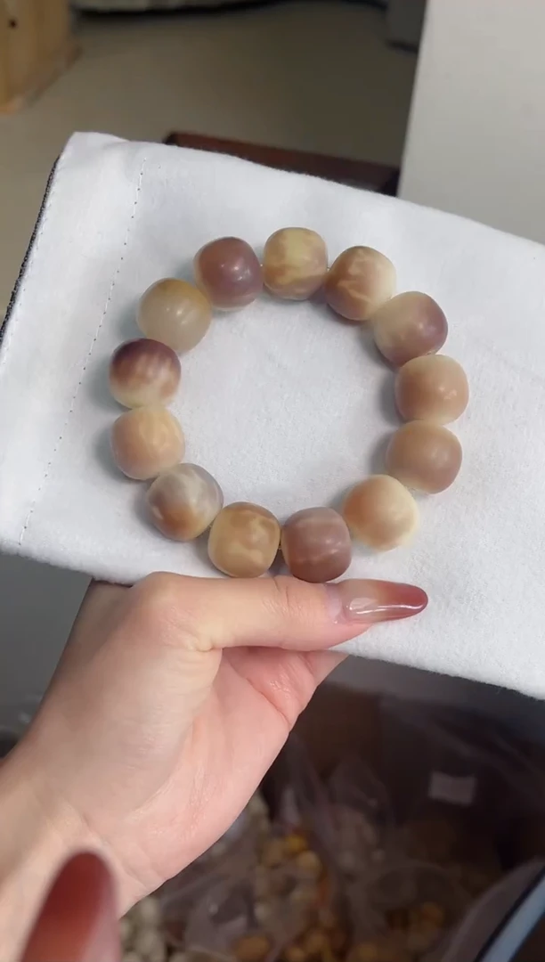 手串菩提根/象牙果d76紫美人干磨桶珠17*19mm手串