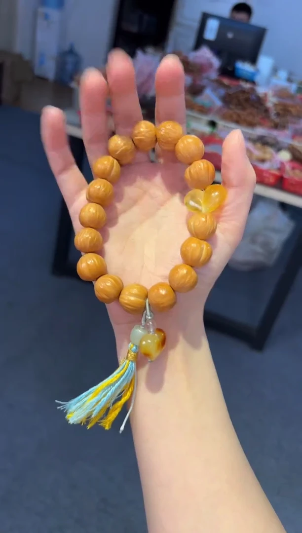吊坠菩提根/象牙果 15mm猴头【桃心】爱心手持